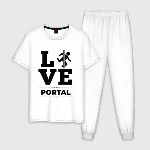 Мужская пижама хлопок Portal love classic, цвет белый