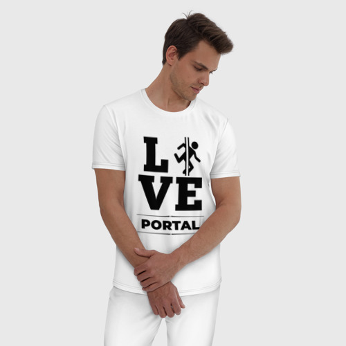 Мужская пижама хлопок Portal love classic, цвет белый - фото 3