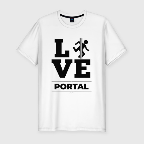 Мужская футболка хлопок Slim Portal love classic, цвет белый