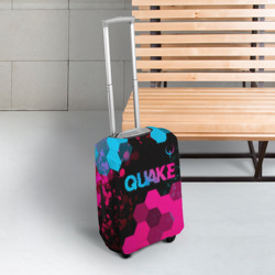 Чехол для чемодана 3D Quake - neon gradient: символ сверху - фото 2