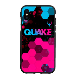 Чехол для iPhone XS Max матовый Quake - neon gradient: символ сверху