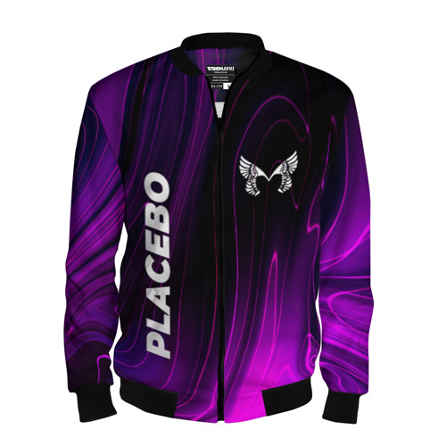 Мужской бомбер 3D Placebo violet plasma, цвет черный