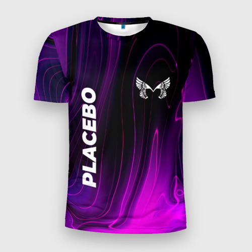 Мужская футболка 3D Slim с принтом Placebo violet plasma, вид спереди #2