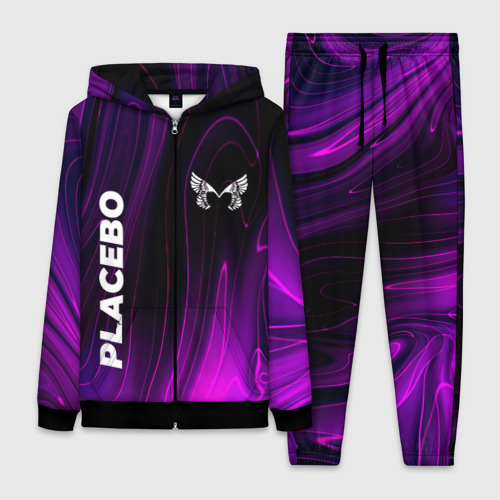 Женский костюм 3D с принтом Placebo violet plasma, вид спереди #2