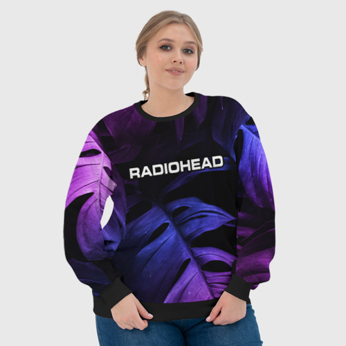 Женский свитшот 3D Radiohead neon monstera, цвет 3D печать - фото 6