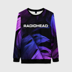 Женский свитшот 3D Radiohead neon monstera