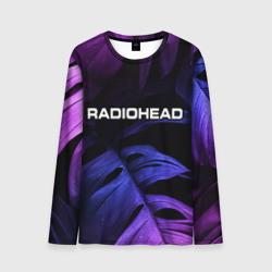 Мужской лонгслив 3D Radiohead neon monstera