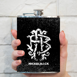 Фляга Nickelback с потертостями на темном фоне - фото 2