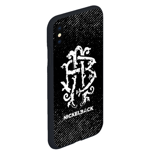 Чехол для iPhone XS Max матовый Nickelback с потертостями на темном фоне - фото 3