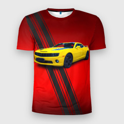 Мужская футболка 3D Slim Спортивный американский автомобиль Chevrolet Camaro