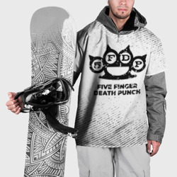 Накидка на куртку 3D Five Finger Death Punch с потертостями на светлом фоне