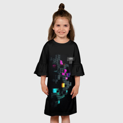 Детское платье 3D Темный Тетрис - фото 2