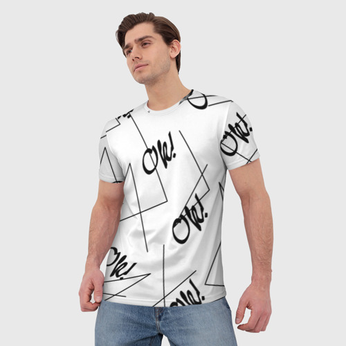 Мужская футболка 3D с принтом Ok, фото на моделе #1