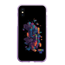 Чехол для iPhone XS Max матовый Tetris abstract