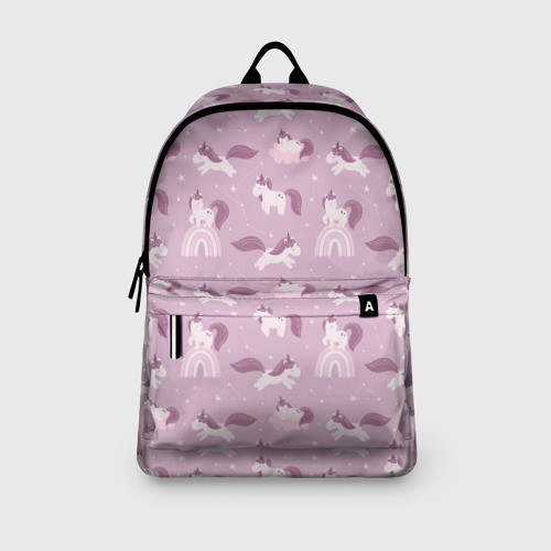 Рюкзак 3D с принтом Розовый паттерн с единорогом, вид сбоку #3