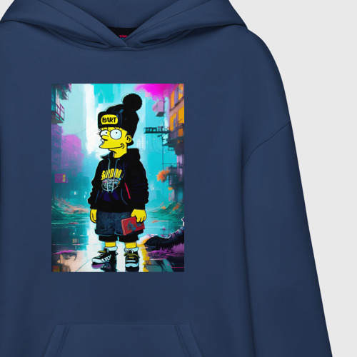 Худи SuperOversize хлопок Bart Simpson - Street fantasy, цвет темно-синий - фото 3