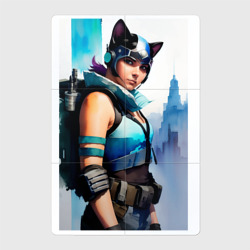 Магнитный плакат 2Х3 Cat girl - Cyberpunk - New York