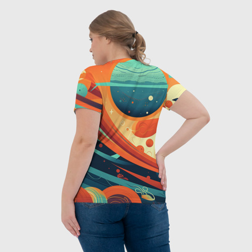 Женская футболка 3D Абстрактный космический пейзаж: арт нейросети, цвет 3D печать - фото 7