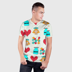 Мужская футболка 3D Slim Вакцина, пипюпи и сердце - фото 2