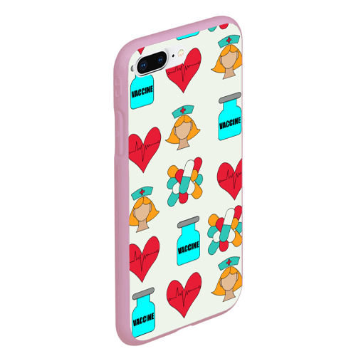Чехол для iPhone 7Plus/8 Plus матовый Вакцина, пипюпи и сердце, цвет розовый - фото 3