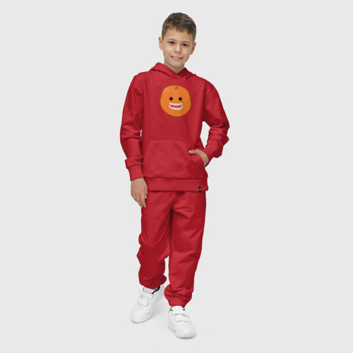 Детский костюм с толстовкой хлопок Весёлый апельсин, цвет красный - фото 3
