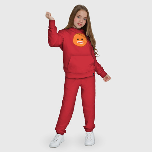 Детский костюм с толстовкой хлопок Весёлый апельсин, цвет красный - фото 6