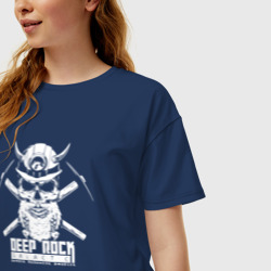 Женская футболка хлопок Oversize Deep Rock Galactic art logo - фото 2