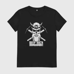 Женская футболка хлопок Deep Rock Galactic art logo