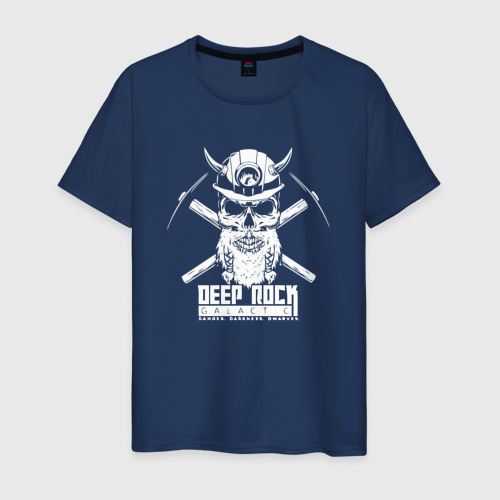 Мужская футболка из хлопка с принтом Deep Rock Galactic art logo, вид спереди №1