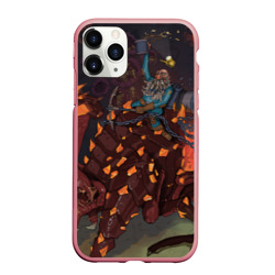 Чехол для iPhone 11 Pro Max матовый Deep Rock Galactic Скаут верхом на монстре