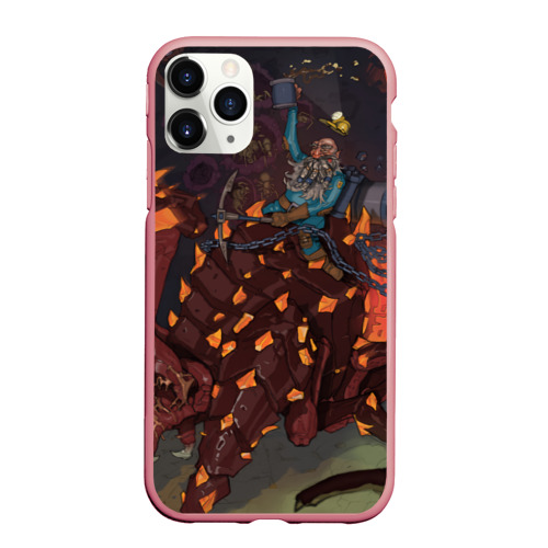 Чехол для iPhone 11 Pro Max матовый Deep Rock Galactic Скаут верхом на монстре, цвет баблгам