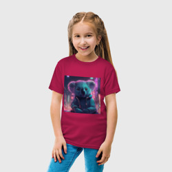 Детская футболка хлопок Коала в неоновом свете - фото 2