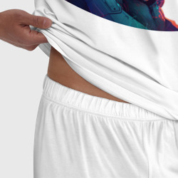 Пижама с принтом Коала в очках для мужчины, вид на модели спереди №4. Цвет основы: белый