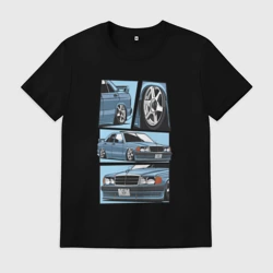 Мужская футболка хлопок Mercedes-Benz 190E V1 - комикс коллаж