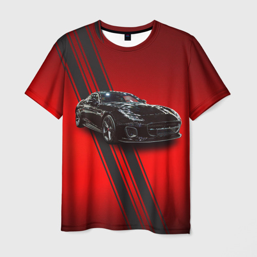 Мужская футболка 3D Английский спортивный автомобиль Jaguar, цвет 3D печать