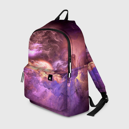 Рюкзак 3D с принтом Фиолетовое облако, вид спереди #2