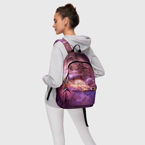 Рюкзак 3D с принтом Фиолетовое облако, фото #4