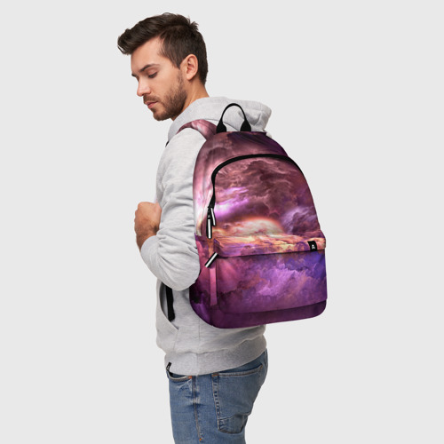 Рюкзак 3D с принтом Фиолетовое облако, фото на моделе #1