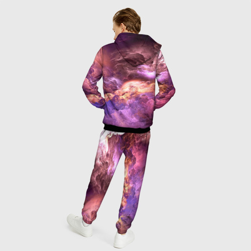 Мужской 3D костюм с принтом Фиолетовое облако, вид сзади #2