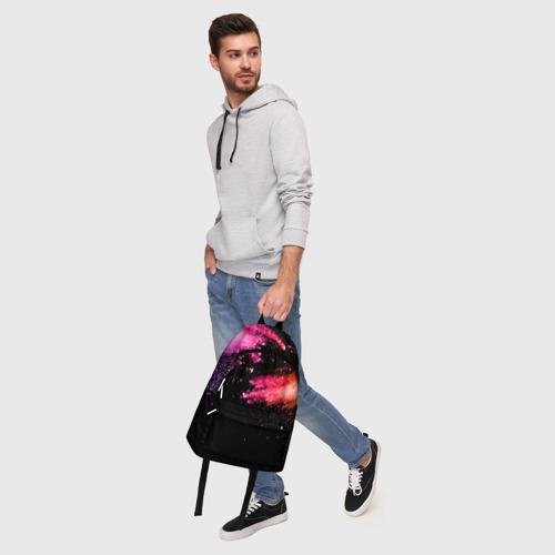 Рюкзак 3D с принтом Яркие брызги на черном, фото #5
