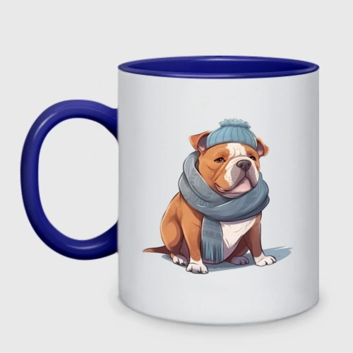 Кружка двухцветная с принтом Лучший друг: булли, вид спереди #2