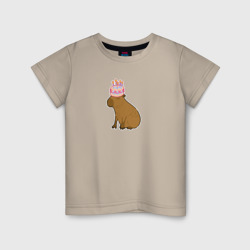 Детская футболка хлопок Капибара с тортиком