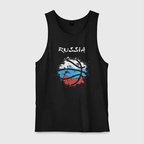 Мужская майка хлопок Russia basketball