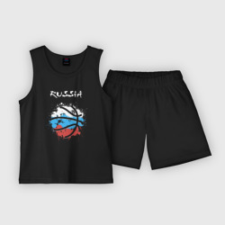 Детская пижама с шортами хлопок Russia basketball