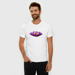 Мужская футболка хлопок Slim Фиолетовый Лотос - фото 2