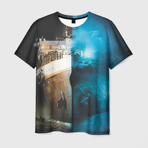Мужская футболка 3D Титаник тогда и сейчас, цвет 3D печать