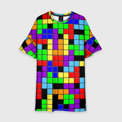 Детское платье 3D Тетрис цветные блоки