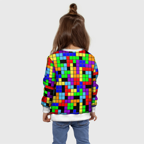 Детский свитшот 3D Тетрис цветные блоки, цвет 3D печать - фото 8