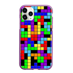 Чехол для iPhone 11 Pro матовый Тетрис цветные блоки