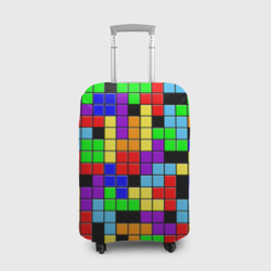 Чехол для чемодана 3D Тетрис цветные блоки